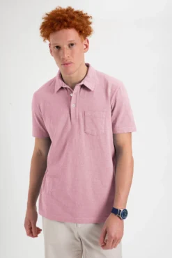 Northstar Garment Dye Beatnik Polo - Washed Pink