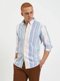 Northstar Brighton Oxford Organic Stripe Shirt - Deck Chair Multi Stripe Long-Sleeve Shirts