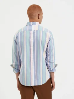 Northstar Brighton Oxford Organic Stripe Shirt - Deck Chair Multi Stripe Long-Sleeve Shirts
