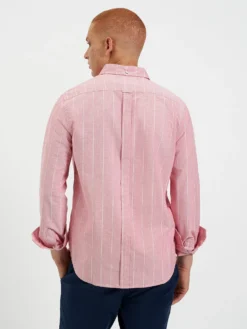 Northstar Brighton Oxford Organic Stripe Shirt - Light Red Chalk Stripe Long-Sleeve Shirts