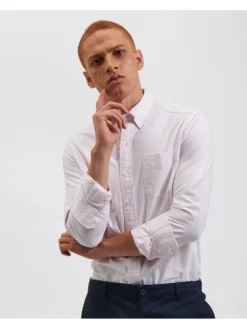 Northstar Brighton Oxford Organic Stripe Shirt - Pink Bengal Stripe