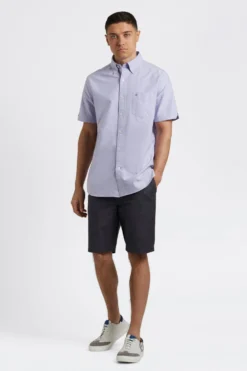 Northstar Short Sleeve Brighton Oxford Organic Shirt - Spring Purple Short-Sleeve Shirts