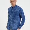 Northstar Long-Sleeve Shirts Brighton Oxford Organic Shirt - Navy Blue Gingham
