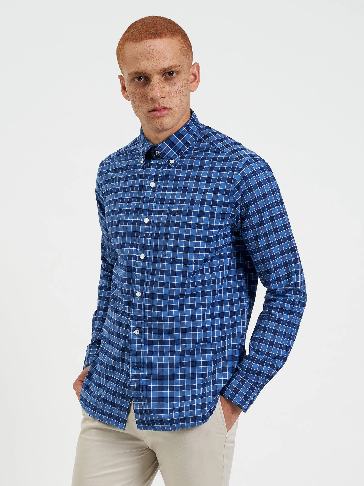 Northstar Long-Sleeve Shirts Brighton Oxford Organic Shirt - Navy Blue Gingham 3 Northstar Long-Sleeve Shirts Brighton Oxford Organic Shirt - Navy Blue Gingham