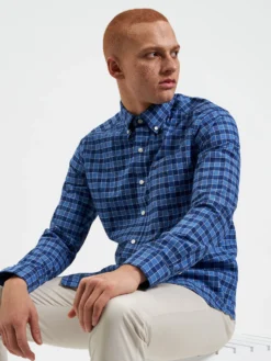 Northstar Long-Sleeve Shirts Brighton Oxford Organic Shirt - Navy Blue Gingham 8 Northstar Long-Sleeve Shirts Brighton Oxford Organic Shirt - Navy Blue Gingham