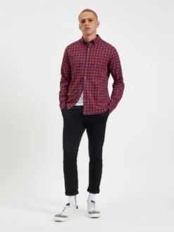 Northstar House Tartan Twill Shirt - Red Long-Sleeve Shirts