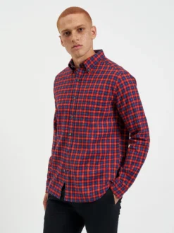 Northstar House Tartan Twill Shirt - Red Long-Sleeve Shirts