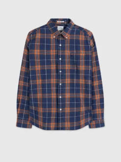 Northstar Dalston Blues Grindle Overshirt - Indigo Orange Check