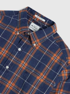 Northstar Dalston Blues Grindle Overshirt - Indigo Orange Check
