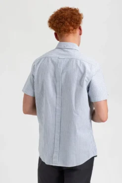 Northstar Short-Sleeve Shirts Short Sleeve Brighton Oxford Organic Shirt - Indigo Bengal Stripe