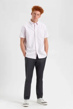 Northstar Short Sleeve Brighton Oxford Organic Shirt - Pink Bengal Stripe