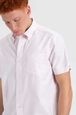 Northstar Short Sleeve Brighton Oxford Organic Shirt - Pink Bengal Stripe