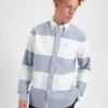 Northstar Brighton Oxford Organic Rugby Shirt - Navy White Stripe