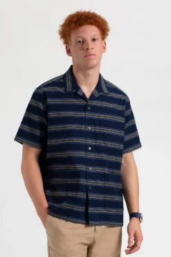 Northstar Dalston Blues Short Sleeve Indigo Stripe Beach Shirt Short-Sleeve Shirts