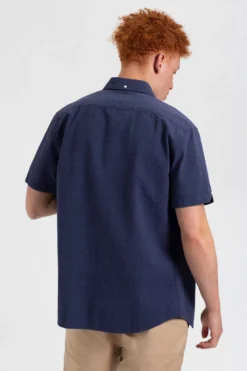Northstar Seersucker Short Sleeve Bengal Stripe Shirt - Navy The Vertical Stripe