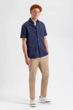 Northstar Seersucker Short Sleeve Bengal Stripe Shirt - Navy The Vertical Stripe