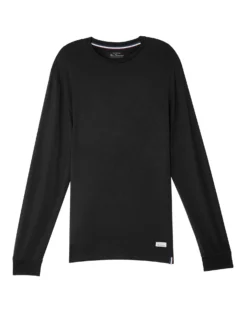 One Step Up Loungewear Men's Long-Sleeve Lounge Tee - Black