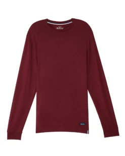 One Step Up Men's Long-Sleeve Lounge Tee - Burgundy Loungewear