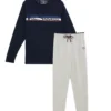 One Step Up Men's Long-Sleeve Tee & Jogger Lounge Set - Navy