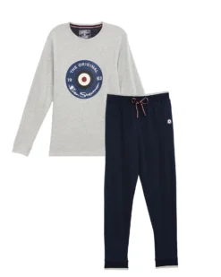 One Step Up Men's Long-Sleeve Tee & Jogger Lounge Set - Heather Grey Loungewear