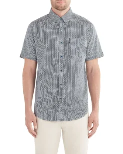 Zuma Short-Sleeve Polka Stripe Print Shirt - White The Vertical Stripe