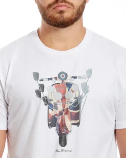 Zuma Loungewear Scooter Flag Graphic Tee - White