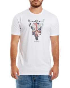 Zuma Loungewear Scooter Flag Graphic Tee - White