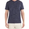 Zuma Birdseye Stripe Henley T-Shirt - Navy Loungewear