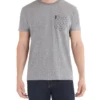 Zuma Dot Stripe Pocket Print Styled T-Shirt - Grey