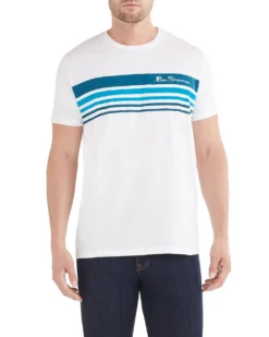 Zuma Ombre Stripe Print Styled T-Shirt - White Loungewear