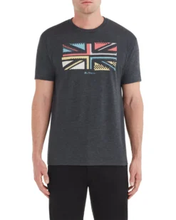 Zuma Loungewear Union Jack Slice Graphic Tee - Charcoal Heather