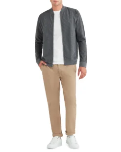 Zuma Herringbone Jaq Knit Bomber Jacket - Grey Casual Jackets