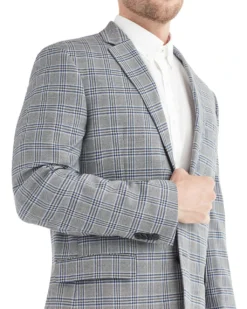Marcraft Crown Plaid Check Sportcoat Jacket - Mid Grey Tailored Shop