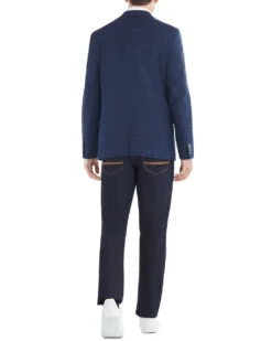 Marcraft Crown Plaid Check Sportcoat Jacket - Navy