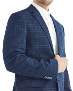 Marcraft Crown Plaid Check Sportcoat Jacket - Navy