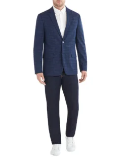 Marcraft Crown Plaid Check Sportcoat Jacket - Navy