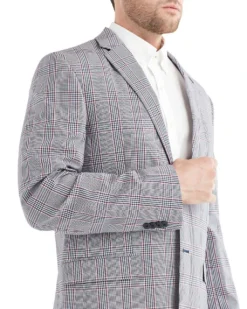 Marcraft Crown Plaid Check Sportcoat Jacket - Blue And White 7 Marcraft Crown Plaid Check Sportcoat Jacket - Blue And White