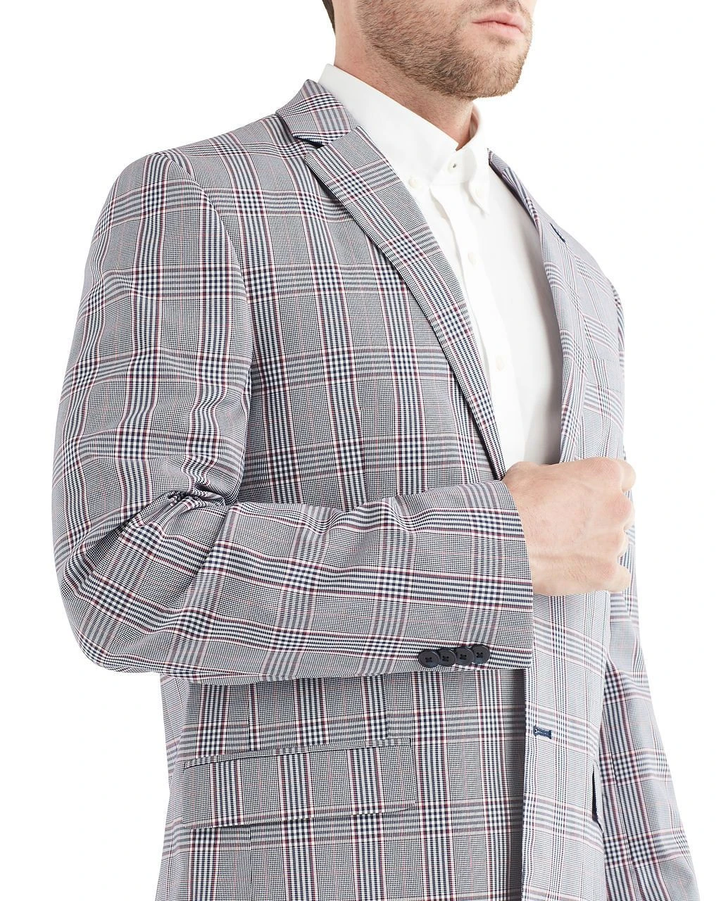 Marcraft Crown Plaid Check Sportcoat Jacket - Blue And White 5 Marcraft Crown Plaid Check Sportcoat Jacket - Blue And White