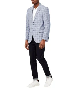 Weatherproof Crown Seersucker Sportcoat Jacket - Navy Tailored Shop