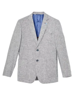Weatherproof Clere Linen-Texture Sportcoat Jacket - Blue/White Tailored Shop