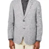 Weatherproof Clere Linen-Texture Sportcoat Jacket - Blue/White Tailored Shop