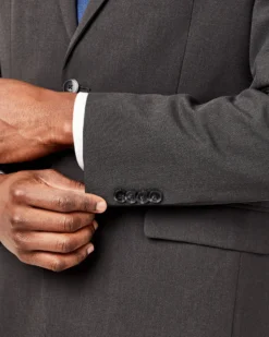 Weatherproof Burge Bi-Stretch Two-Button Notch Lapel Jacket - Dark Grey Tailored Shop