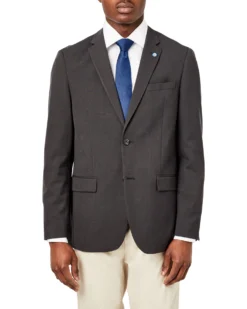 Weatherproof Burge Bi-Stretch Two-Button Notch Lapel Jacket - Dark Grey Tailored Shop