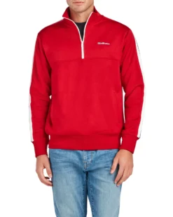 Oved Loungewear Quarter-Zip Pullover Track Jacket - Red