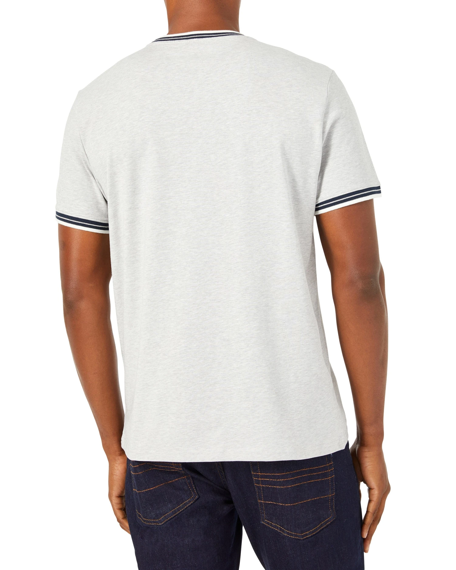 Oved Supima Cotton Pocket Crew T-Shirt - Heather Grey 4 Oved Supima Cotton Pocket Crew T-Shirt - Heather Grey