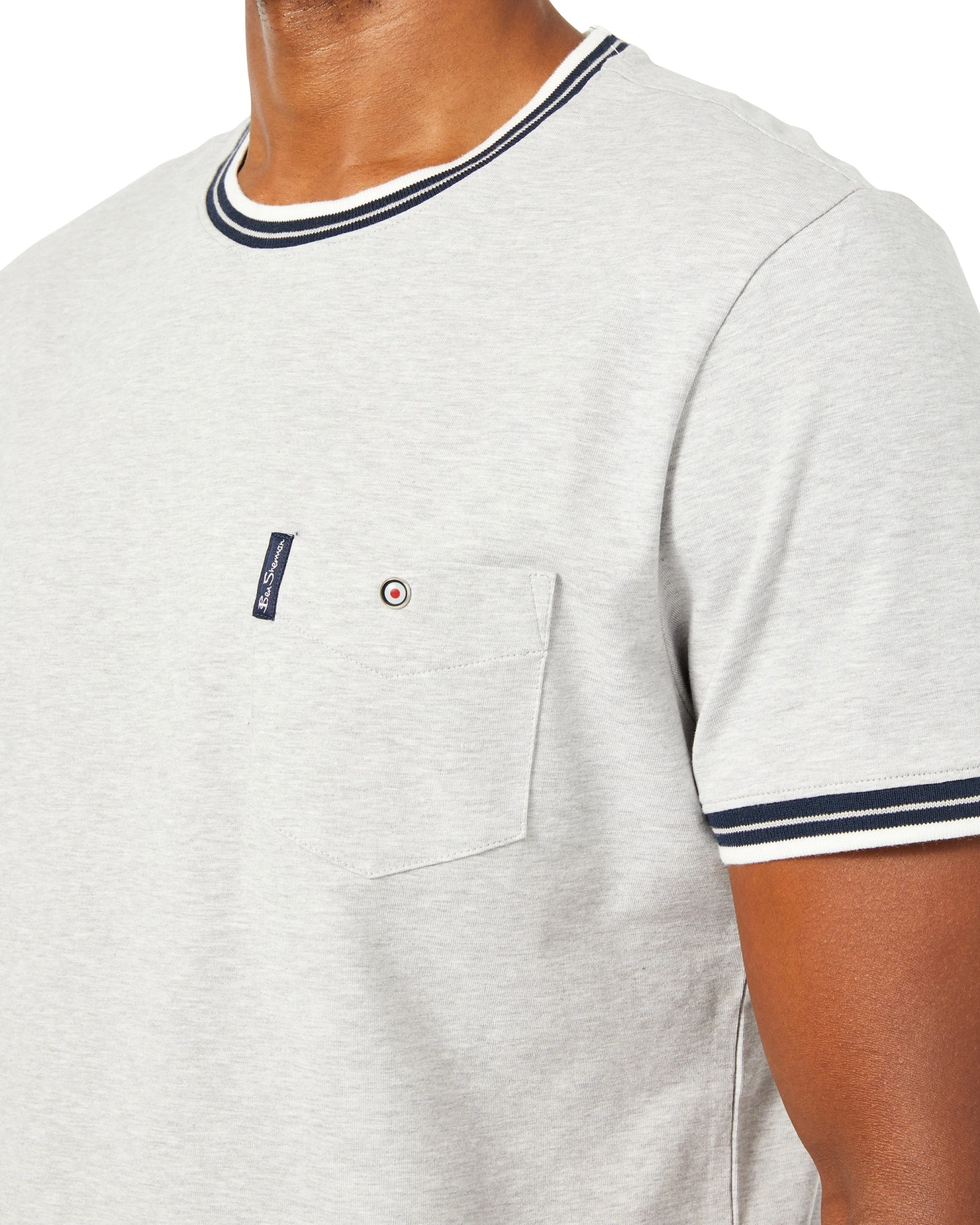 Oved Supima Cotton Pocket Crew T-Shirt - Heather Grey 5 Oved Supima Cotton Pocket Crew T-Shirt - Heather Grey