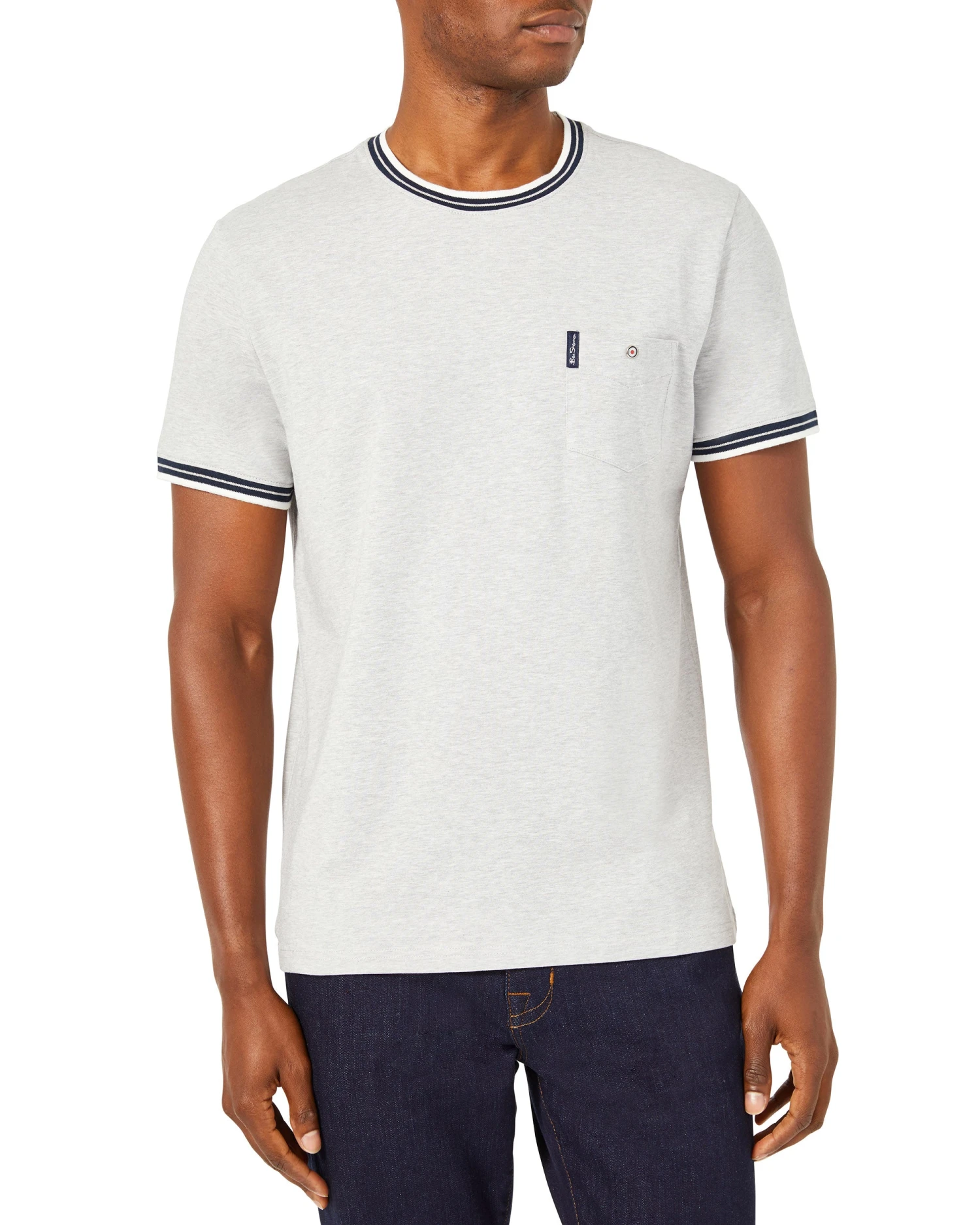 Oved Supima Cotton Pocket Crew T-Shirt - Heather Grey 3 Oved Supima Cotton Pocket Crew T-Shirt - Heather Grey
