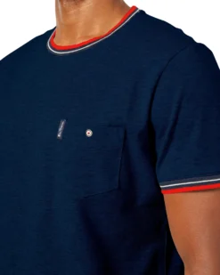Oved Supima Cotton Pocket Crew T-Shirt - Navy
