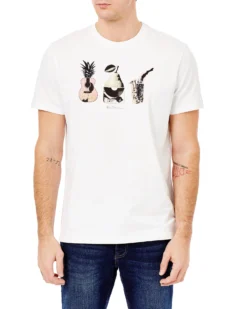 Oved Banana Split Graphic T-Shirt - Bright White Loungewear