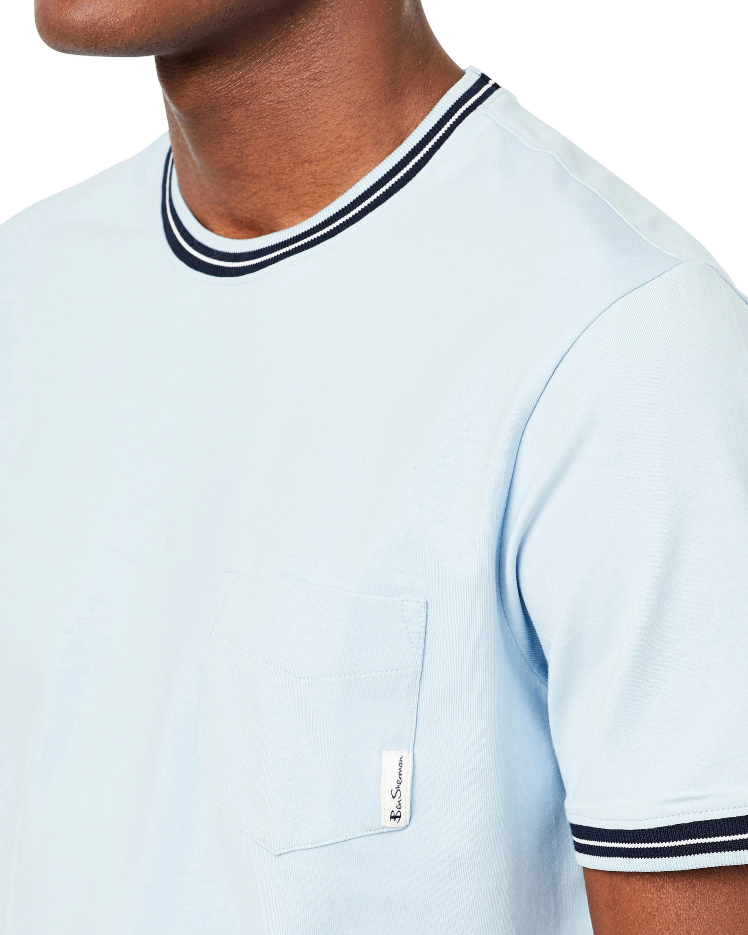 Oved Supima Cotton Pocket T-Shirt - Light Blue 5 Oved Supima Cotton Pocket T-Shirt - Light Blue